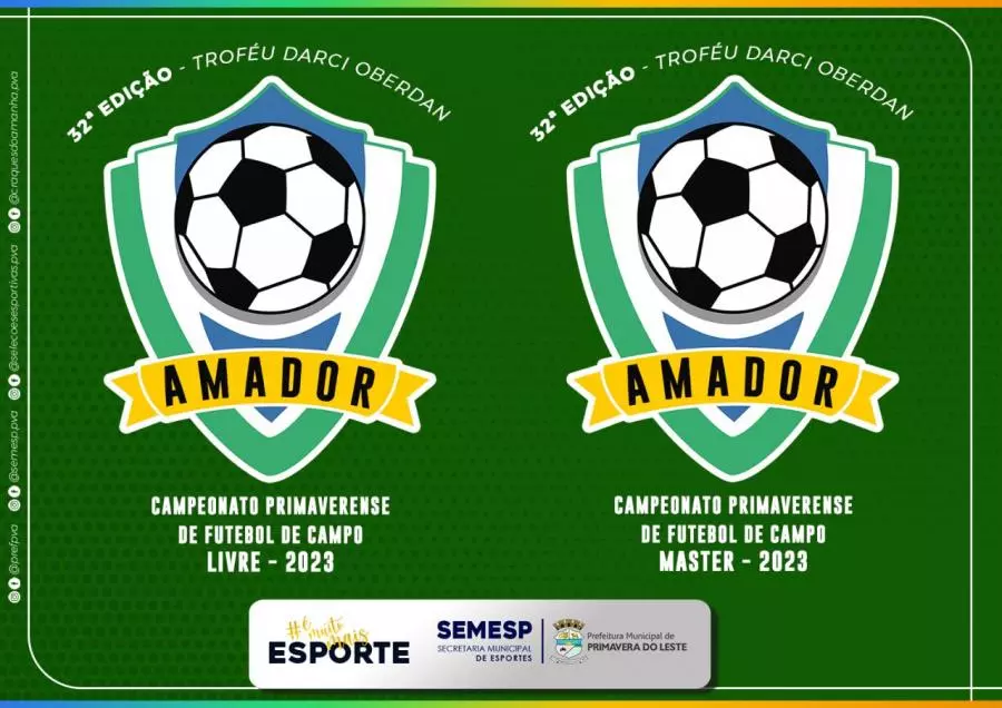 Inscrições para o 32º Campeonato Primaverense de Futebol Amador estão abertas