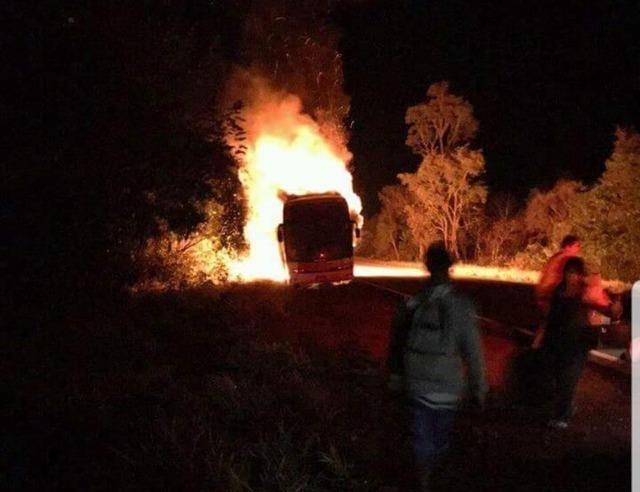 Viação São Luiz: Ônibus que seguia para Campo Grande pega fogo na BR-262