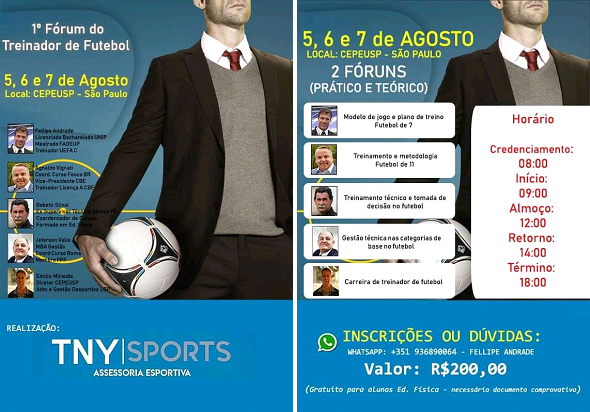 TNY SPORTS organiza 1º Fórum do Treinador de Futebol.