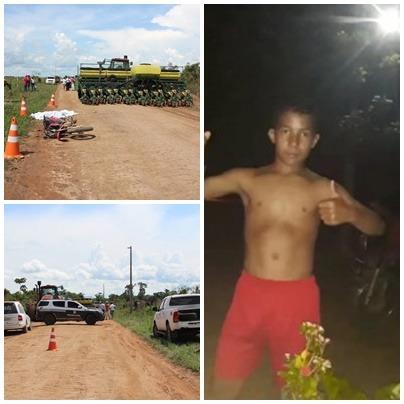 Adolescente morre após colidir moto contra máquina agrícola no Araguaia