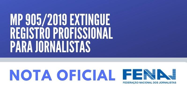 MP 905/2019 extingue registro profissional para jornalistas