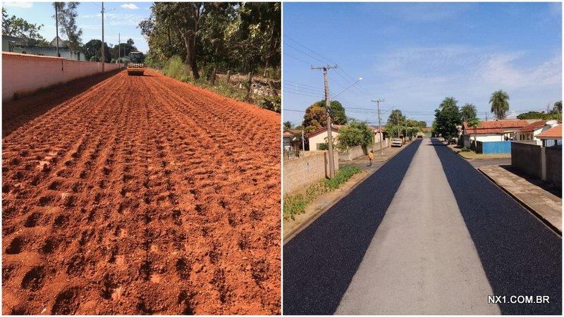 Com o IPTU, prefeitura faz asfalto no Deus é Amor e revitaliza parte central de Nova Xavantina