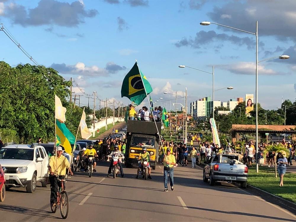 Manifestantes realizam atos em apoio ao governo Bolsonaro em Rondônia