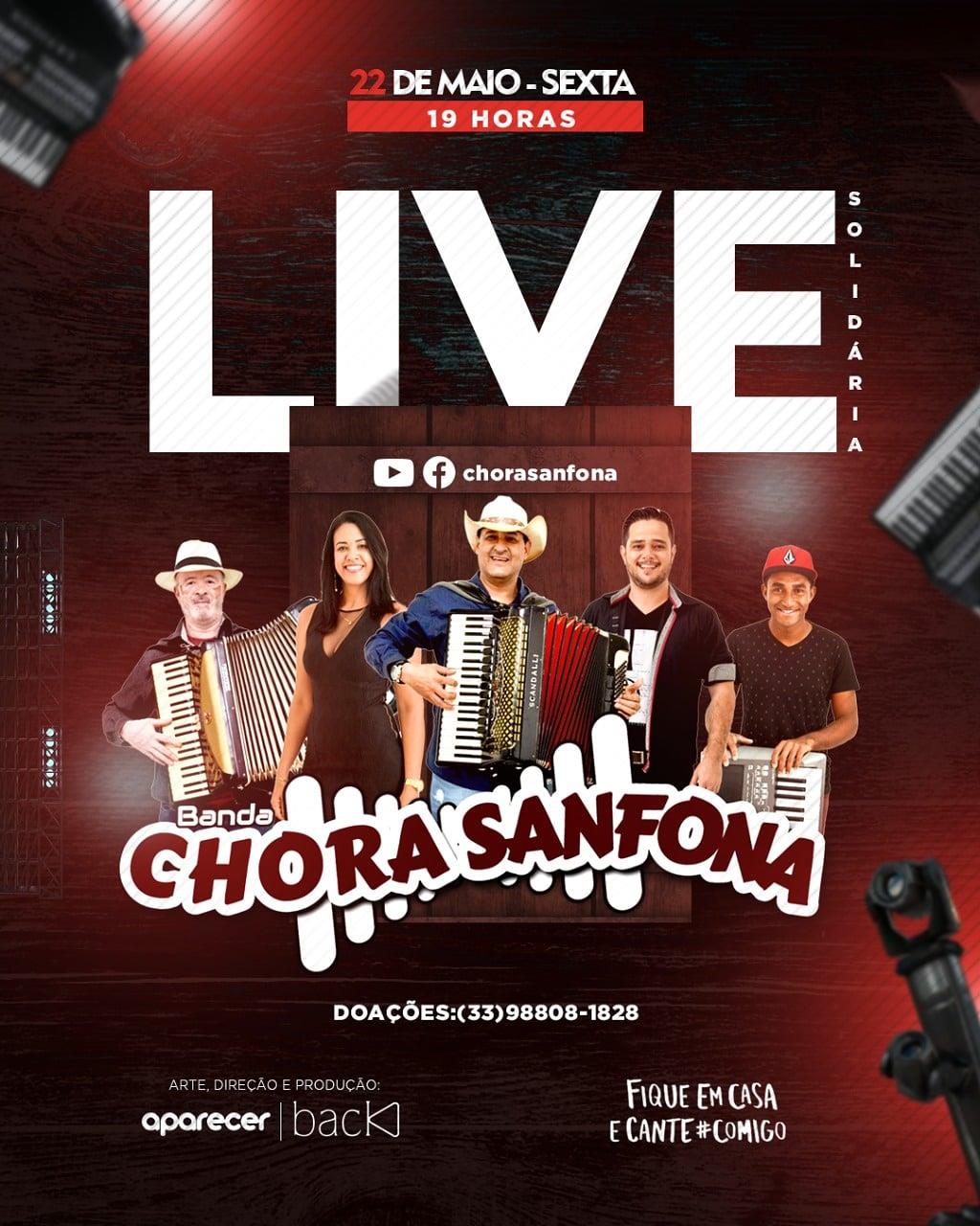 Hoje tem live da Banda Chora Sanfona; saiba como assistir