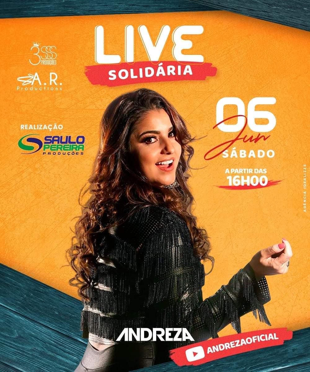 Andreza ao vivo: Live Solidária irá beneficiar APAE e Asilos de Ipanema