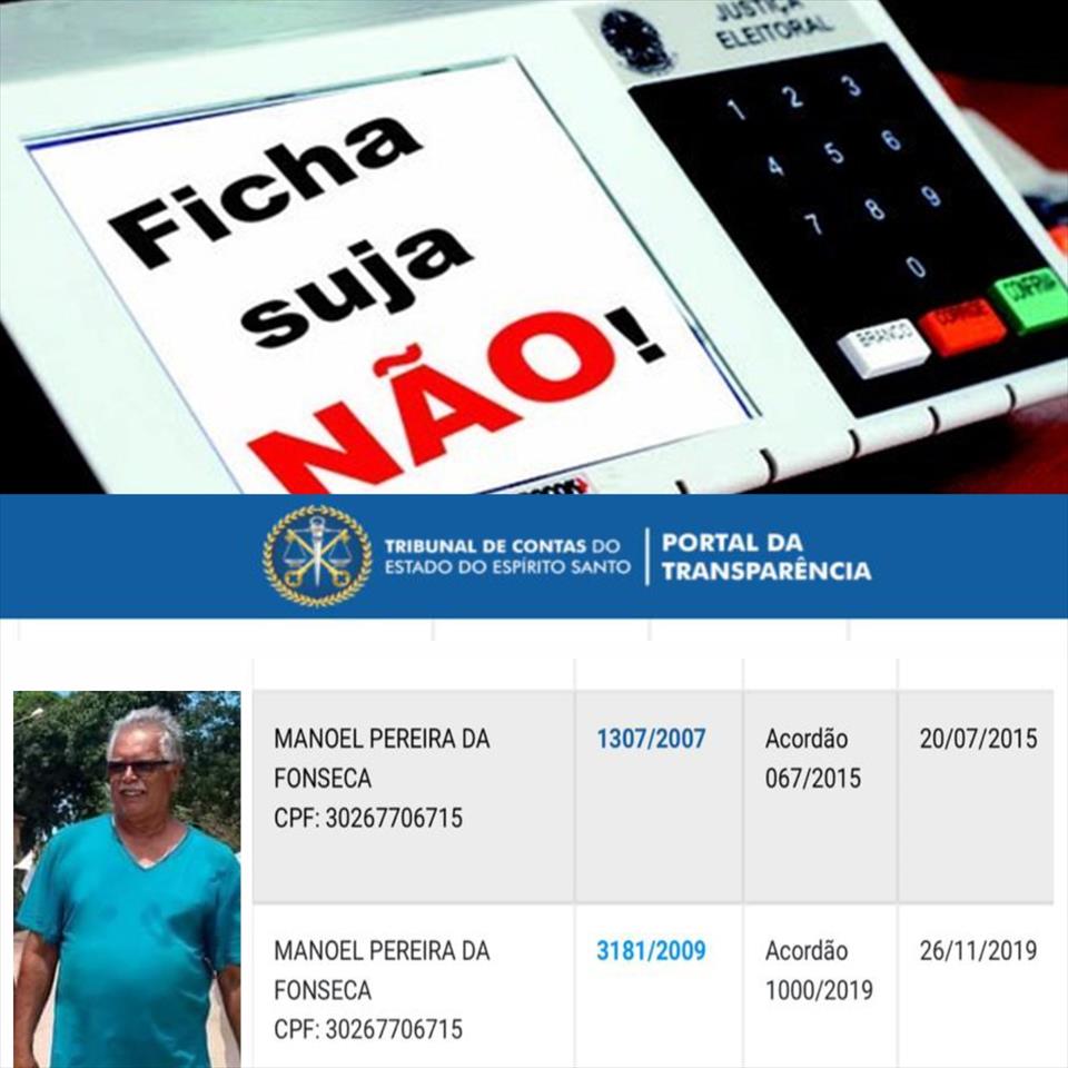 Manoel Pé de Boi na lista dos fichas Sujas