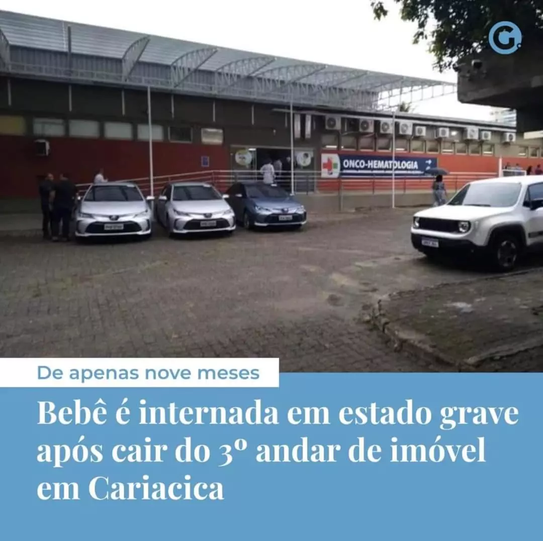 Bebê é internada em Estado grave após cair de 3°andar em Cariacica