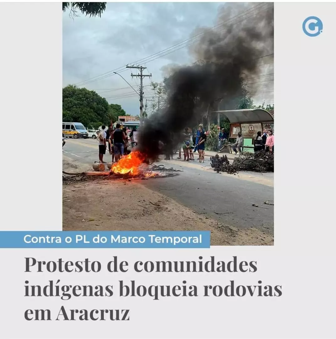 Protesto de comunidades indige bloqueia rodovia em Aracruz