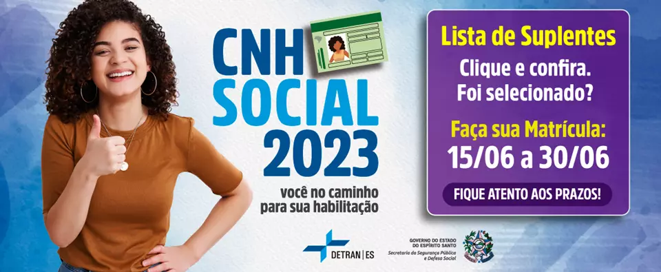 Detran ES convoca 1.110 suplentes para programa CNH Social.