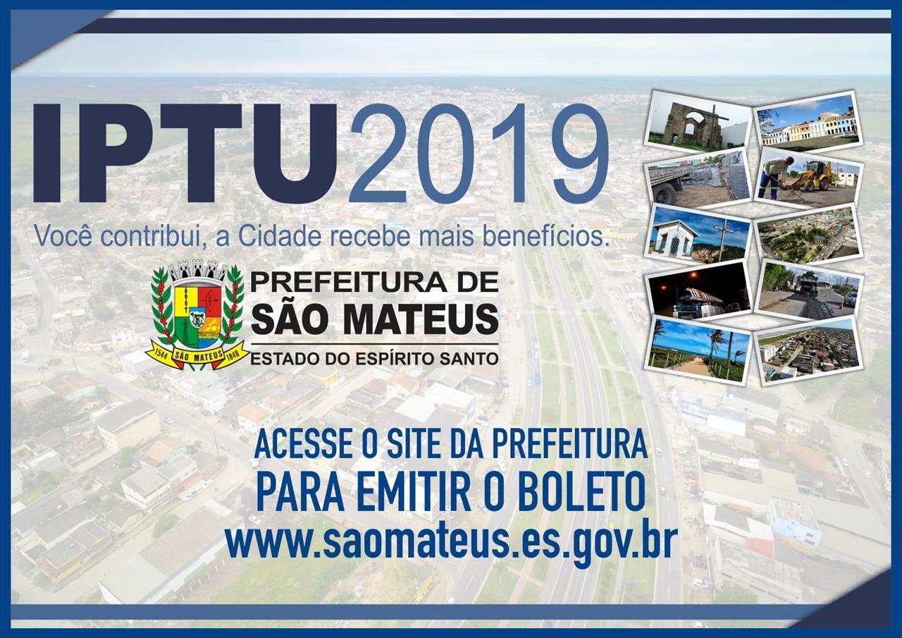 IPTU 2019 DE SÃO MATEUS/ES JÁ ESTÁ DISPONÍVEL ON-LINE