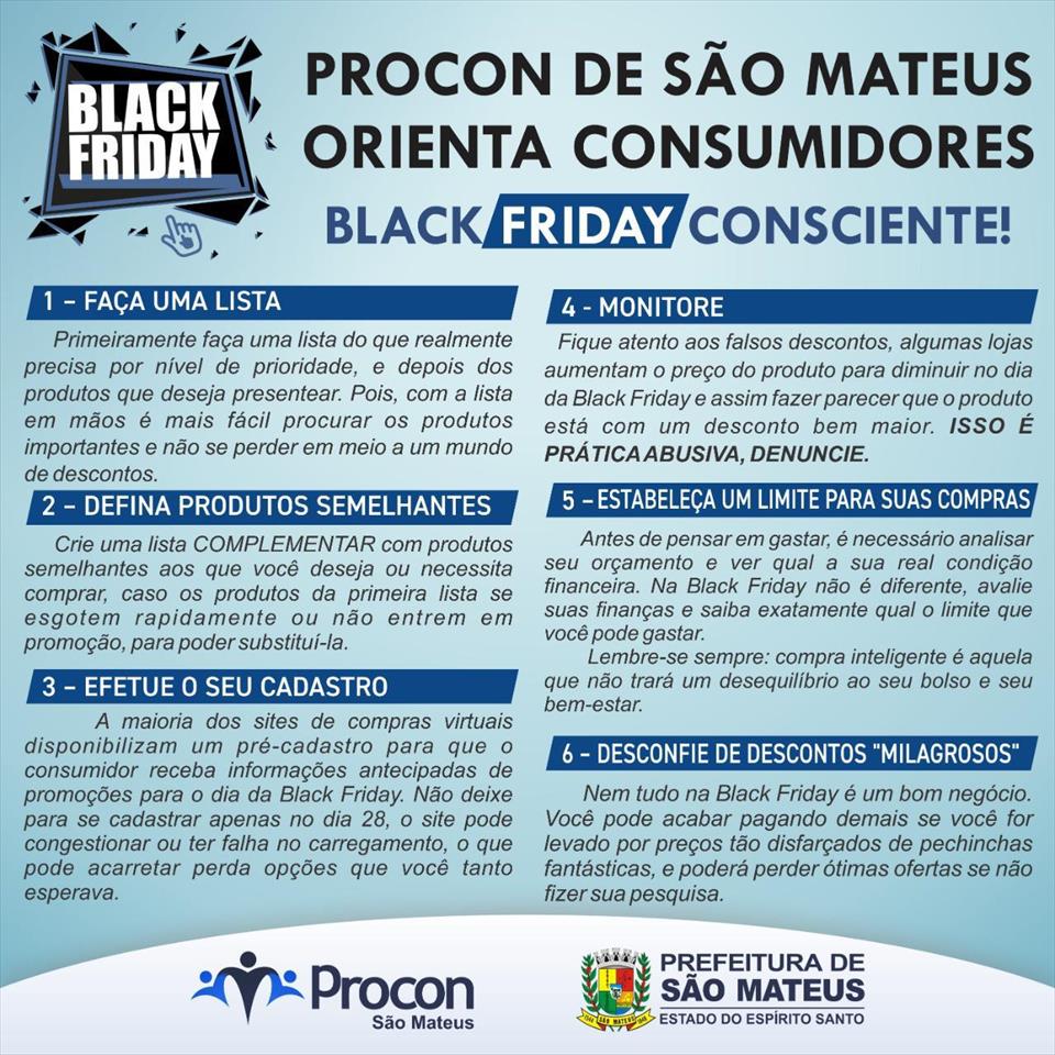 BLACK FRIDAY CONSCIENTE - PROCON DE SÃO MATEUS ORIENTA CONSUMIDORES