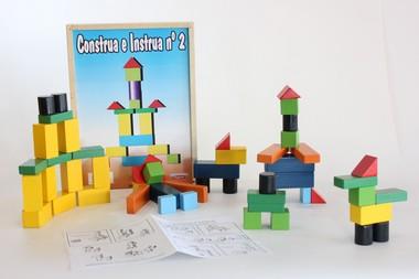 KIT EM MADEIRA 54 PEÇAS BRINQUEDOS BLOCOS PARA MONTAR E CONSTRUIR  PEDAGOGICO EDUCATIVO