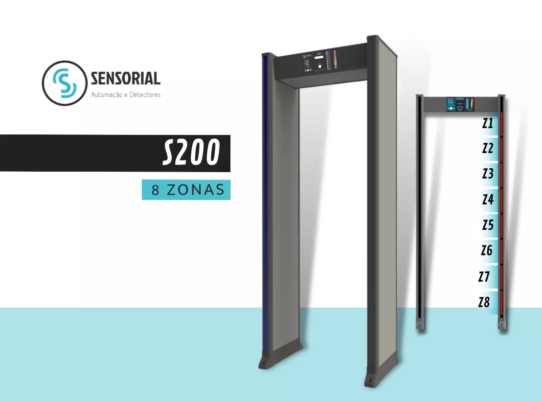 PORTAL S200 - 8 ZONAS | Portal Detector de Metais