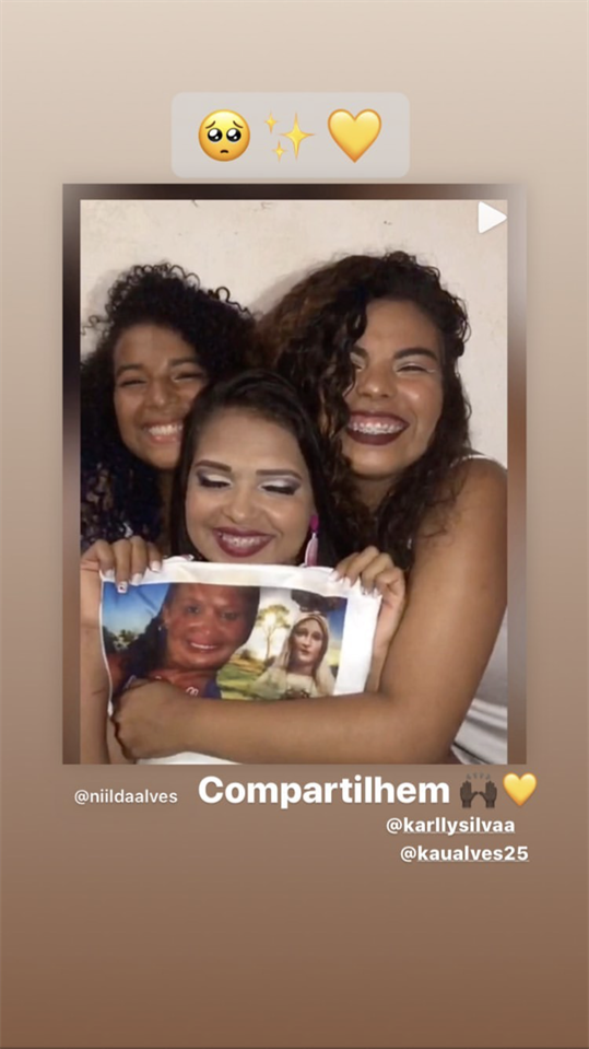 Filhas homenagem mãe vítima de feminicídio em São Gonçalo do Amarante