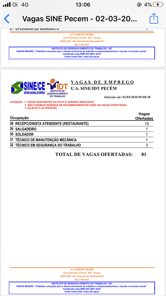 81 vagas de emprego estão abertas no Pecém; Cadastre seu currículo