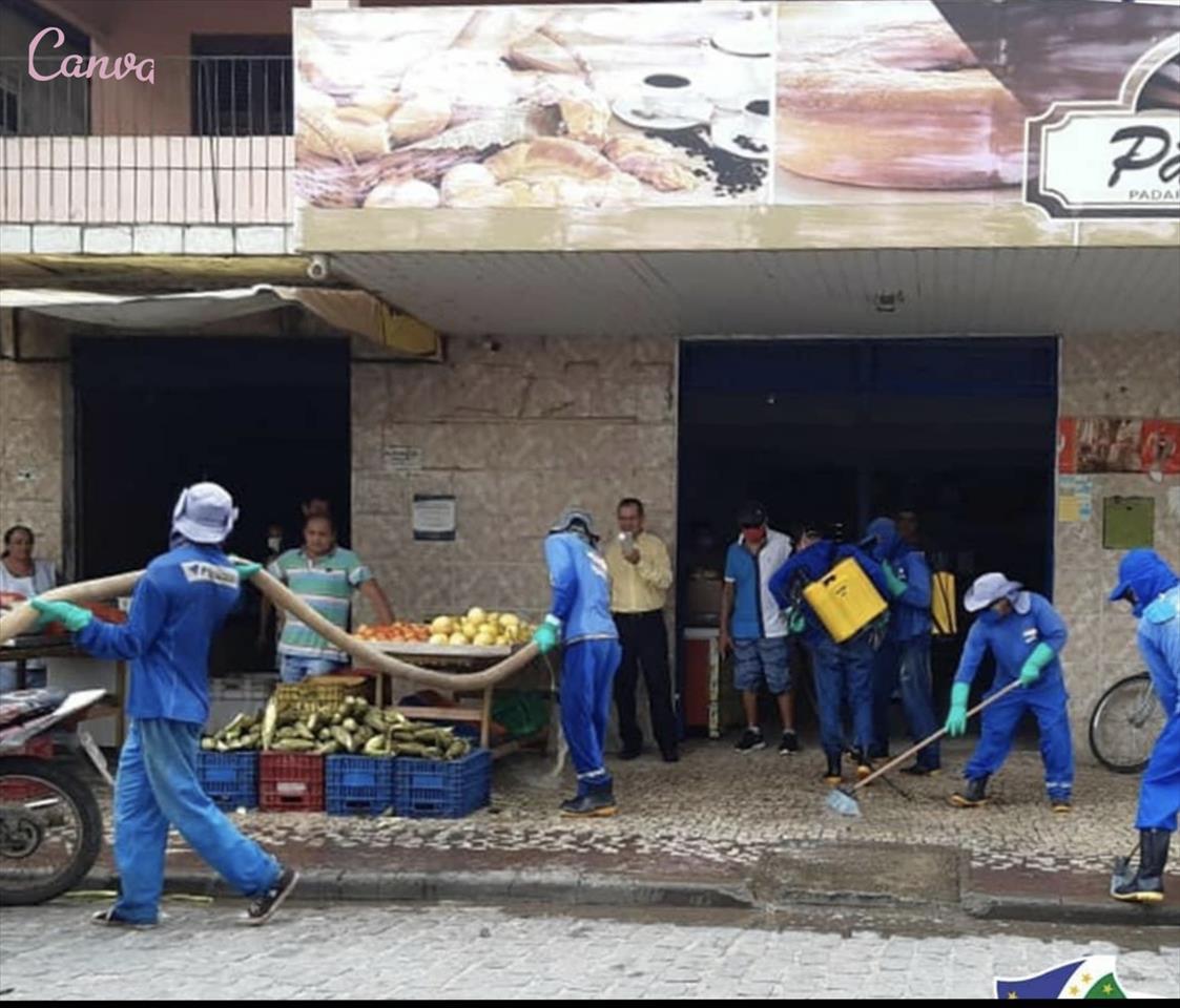 Prefeitura faz desinfecção em ruas e locais de grande circulação em São Gonçalo do Amarante