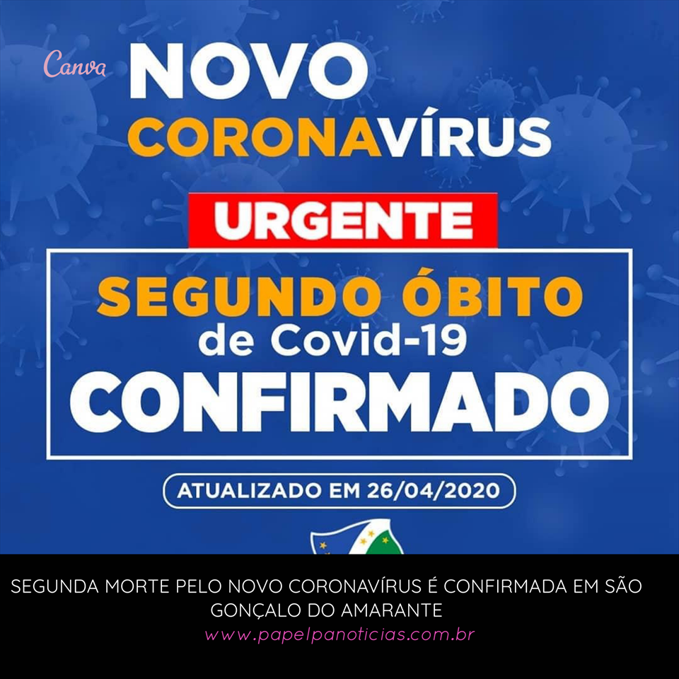 Segunda morte pelo novo coronavírus é confirmada em São Gonçalo do Amarante