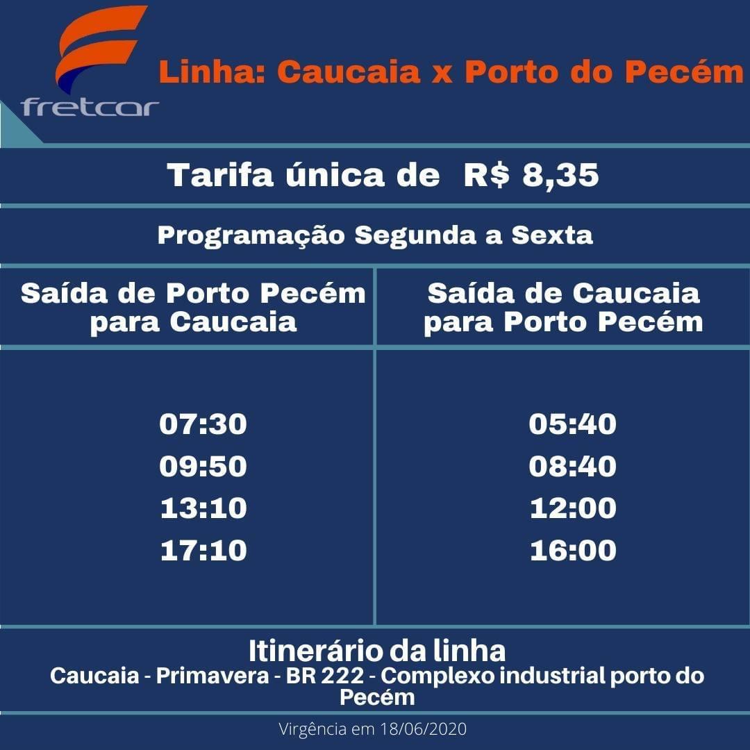 Fretcar anuncia nova programação das linhas a partir de segunda-feira (22) do Pecém e Taiba