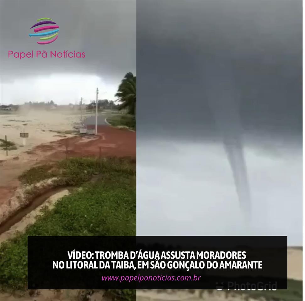 Tromba d’água assusta moradores no litoral da Taiba/CE