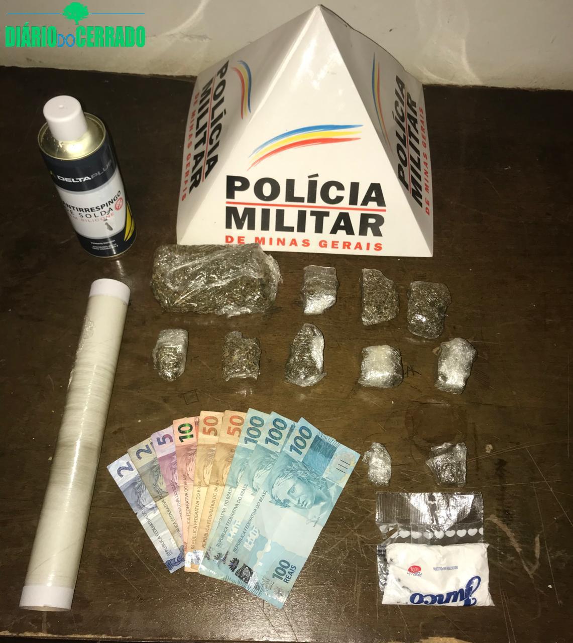 Polícia Militar prende um usuário e um menor infrator por tráfico de drogas