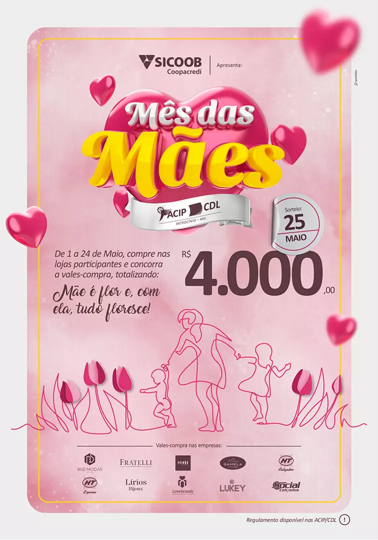 Campanha das ACIP/CDL vai premiar consumidores no mês das mães