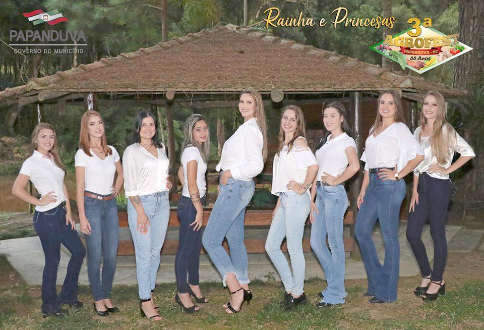 Nove garotas disputam o título de rainha da 3ª Agrofest Papanduva