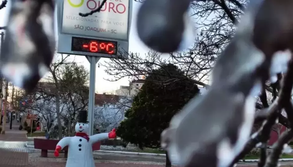 SC pode viver ‘dias glaciais’ com temperaturas a -6°C, chance de neve e chuva congelada