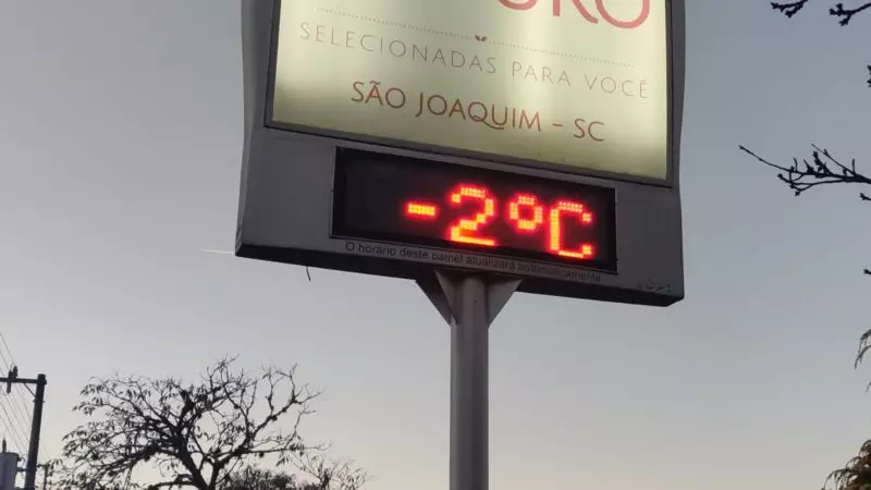 Semana começa ‘congelante’ em SC e termômetros podem marcar temperaturas negativas