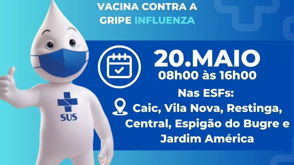 Sábado, dia 20, acontece mais um Dia D de vacinação contra gripe