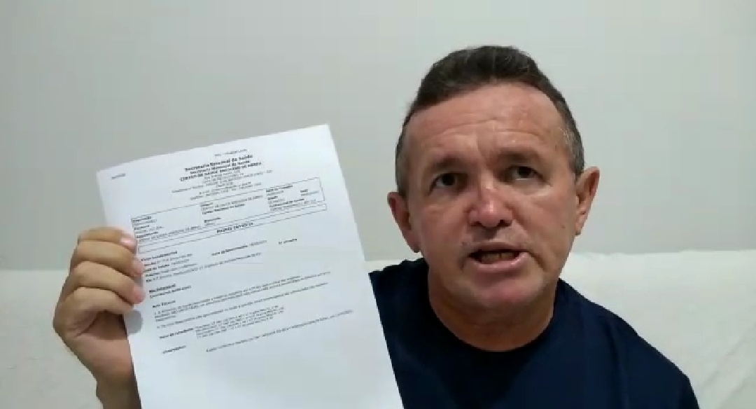 Capitão Luz divulga vídeo e mostra resultado negativo para Covid-19