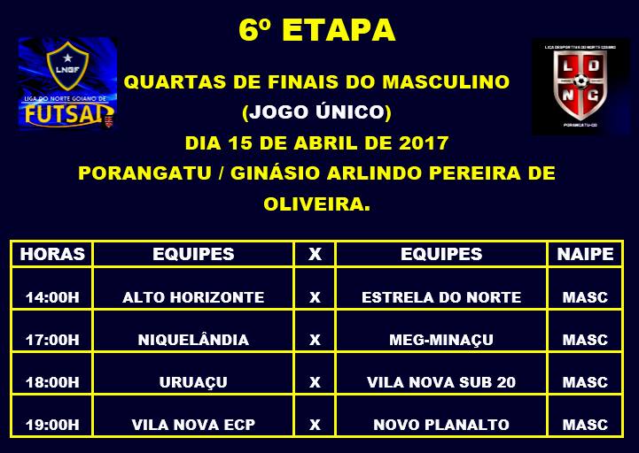 6ª ETAPA DA LIGA EM PORANGATU