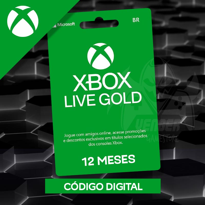 Cartão Xbox Live Gold - 12 Meses De Assinatura - VR Gamers - Sua