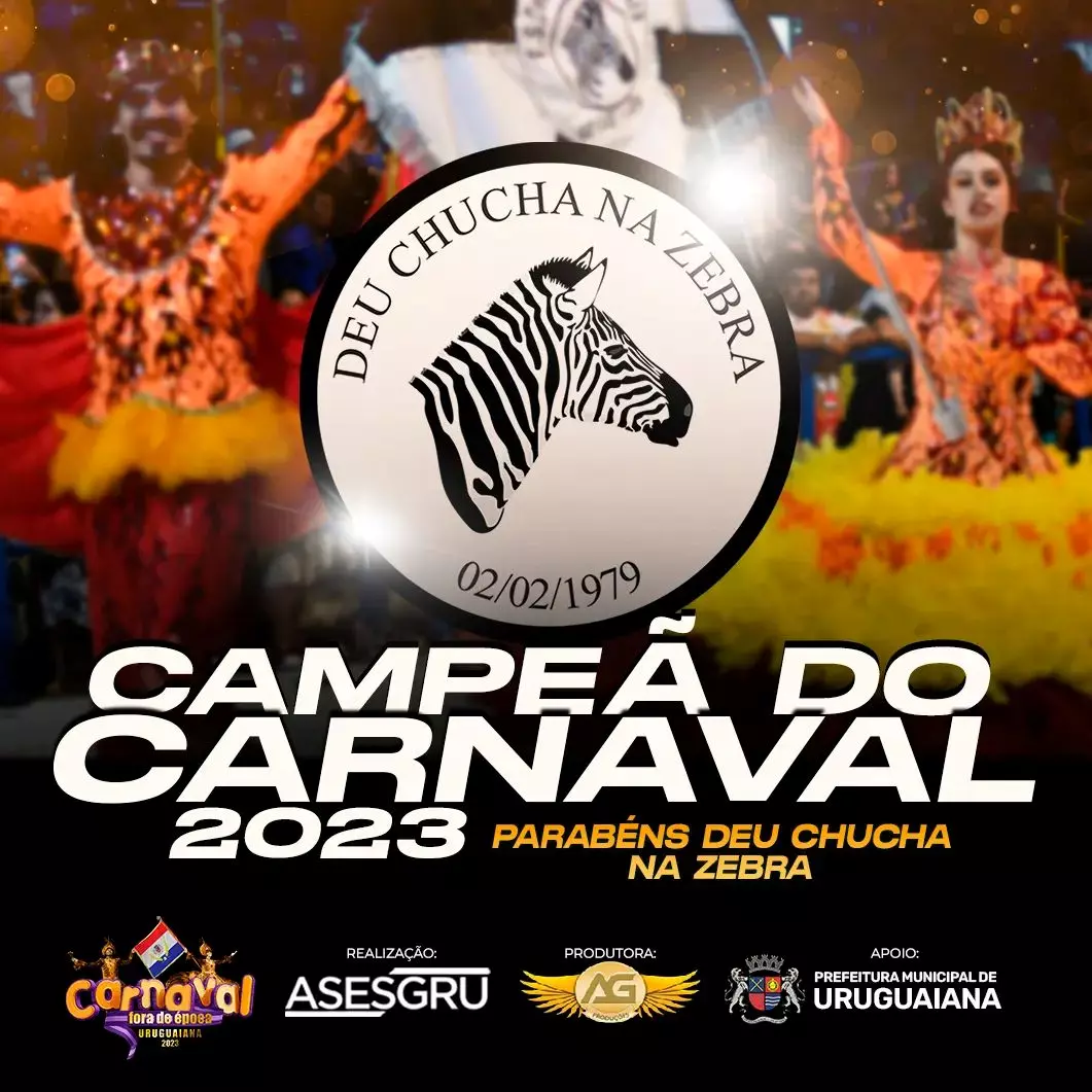 Deu Chucha na Zebra é a campeã do carnaval fora de época de 2023 em Uruguaiana - RS