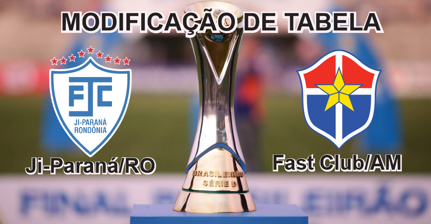 Série D: DCO/CBF altera data de Ji-Paraná e Fast Clube/AM