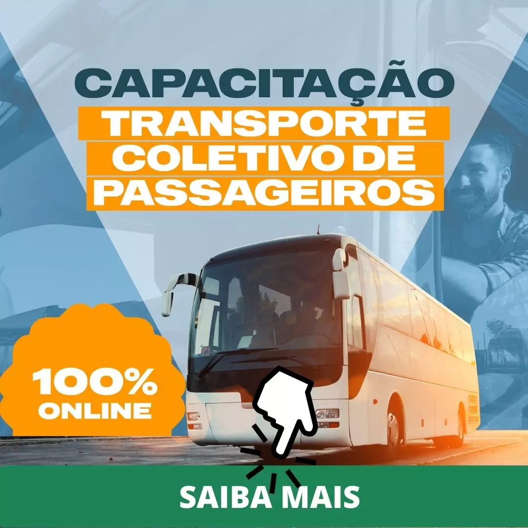 A imagem mostra uma divulgação do Curso do Transporte Coletivo de Passageiros