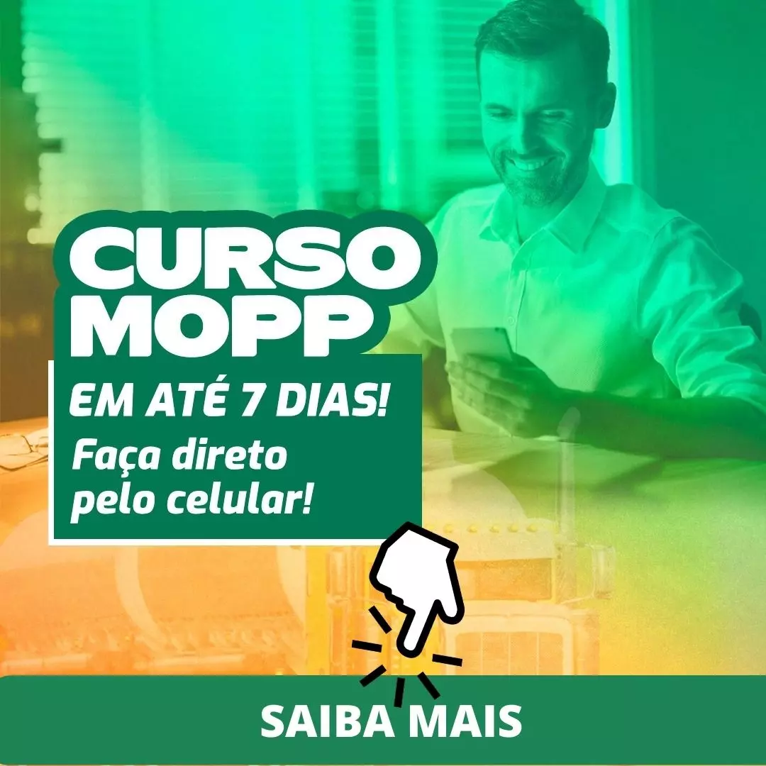 A imagem mostra uma divulgação de curso do MOPP online