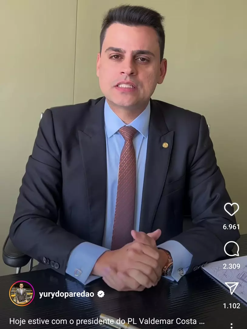 Em reunião: Valdemar Costa Neto reafirma para o deputado Yury do Paredão que ele será expulso do PL por 'fazer o L' com ministros