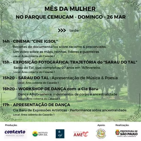 MÊS DA MULHER NO PARQUE CEMUCAM