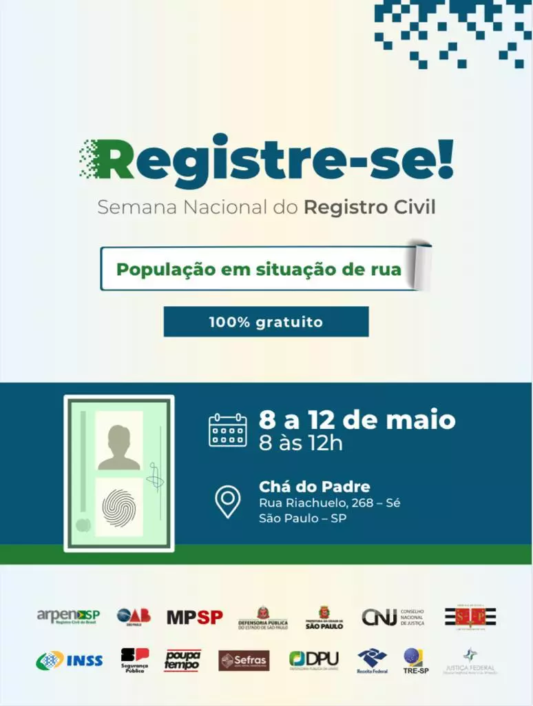 Chá do Padre recebe a Semana Nacional do Registro Civil, em São Paulo