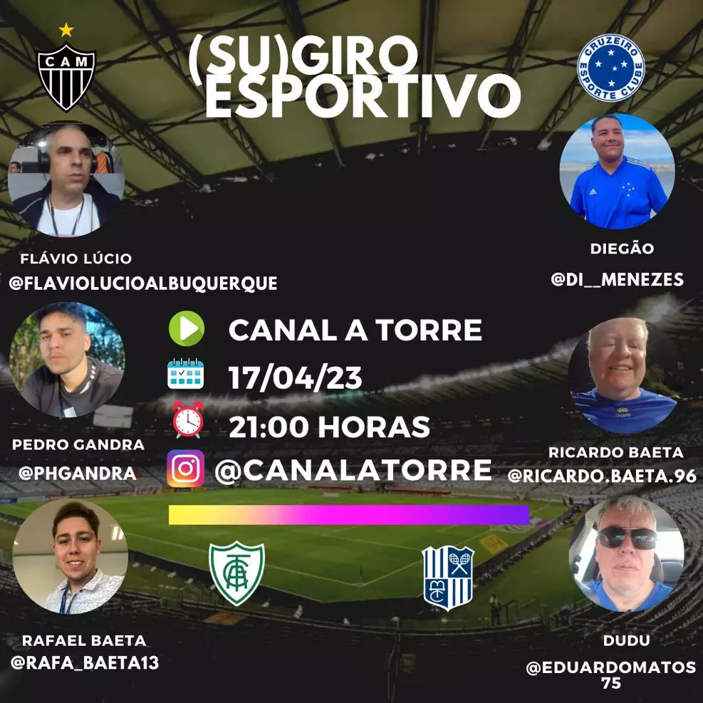 (SU)GIRO ESPORTIVO, Equipe de comentaristas discute o futebol e o vôlei nas redes sociais