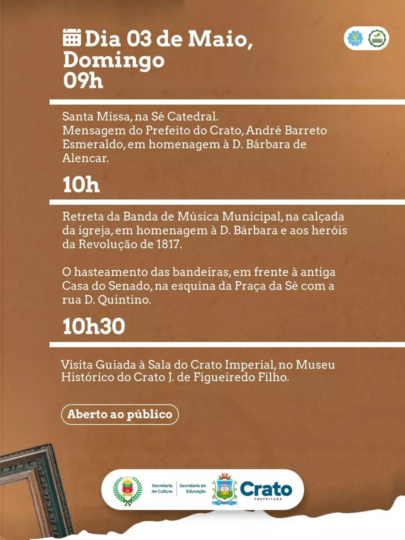 Crato fortalece sua história em homenagem a Bárbara de Alencar