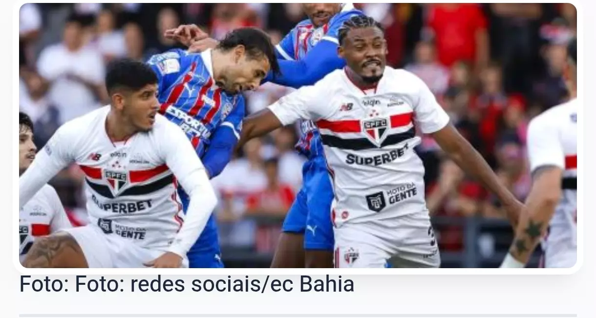 Bahia empata contra o São Paulo nos acréscimos